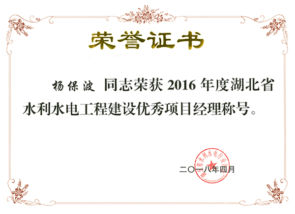 3 杨保波湖北省水利水电工程建设优秀项目经理称号.jpg